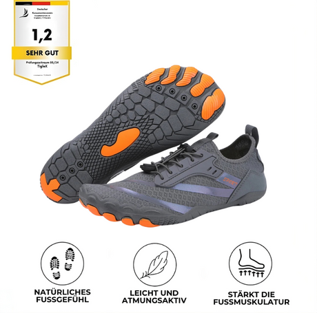 PureStep – Orthopädischer Barfußschuh, gesund, atmungsaktiv, wasserfest, rutschfest – ideal für Workout, Spaziergang, Wandern und Laufen – Unisex