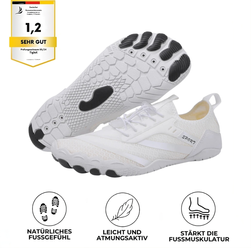 PureStep – Orthopädischer Barfußschuh, gesund, atmungsaktiv, wasserfest, rutschfest – ideal für Workout, Spaziergang, Wandern und Laufen – Unisex