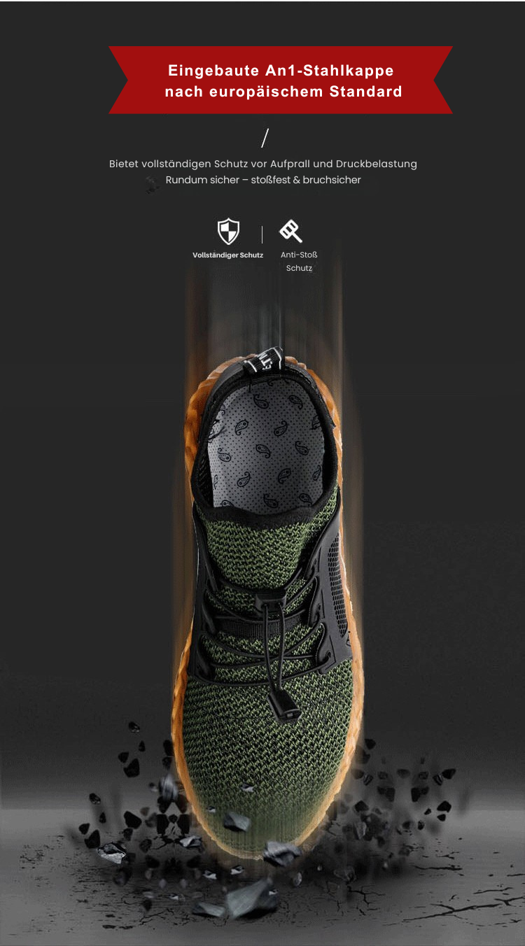 TGX37 Atmungsaktive Herren Stahlkappen Sneaker mit Flymesh & Rutschfester Sohle - SAFETY SHOES