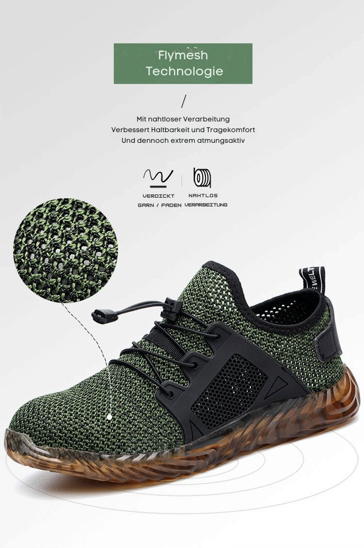 TGX37 Atmungsaktive Herren Stahlkappen Sneaker mit Flymesh & Rutschfester Sohle - SAFETY SHOES