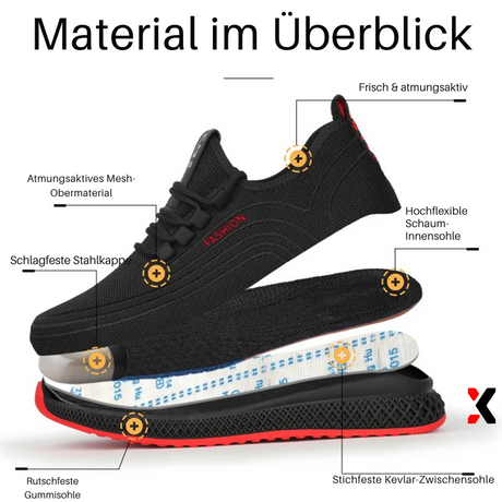 TGX36 WorkFit Leichter Arbeitssneaker mit Stahlkappe & Durchtrittschutz - SAFETY SHOES