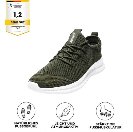Orthopädische Barfußschuhe Olivgrün – sportliche & ergonomische Unisex-Schuhe für Outdoor & Alltag