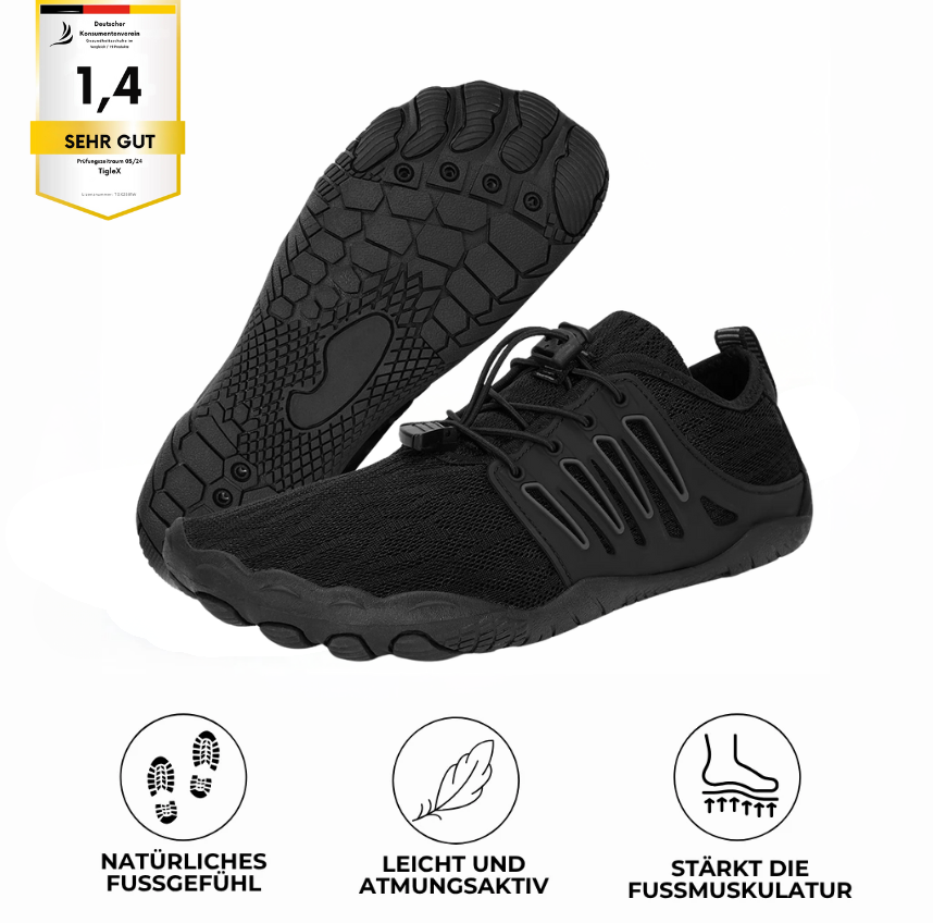 OrthoStep – Orthopädischer Barfußschuh, gesund, atmungsaktiv, wasserfest, rutschfest – ideal für Spaziergang, Wandern und Laufen – Unisex