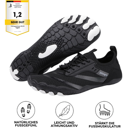 PureStep – Orthopädischer Barfußschuh, gesund, atmungsaktiv, wasserfest, rutschfest – ideal für Workout, Spaziergang, Wandern und Laufen – Unisex