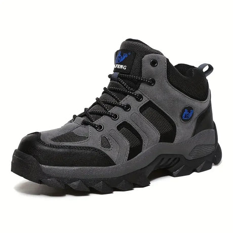 Graue TigleX Explorer Allterrain Wanderschuhe mit rutschfester, robuster Profilsohle, ergonomischem Design und atmungsaktivem Obermaterial – ideal als leichte Trekking-Schuhe für Damen und Herren, perfekt für Outdoor-Abenteuer, Wandern, Trekkingtouren und alle Allterrain-Einsätze.