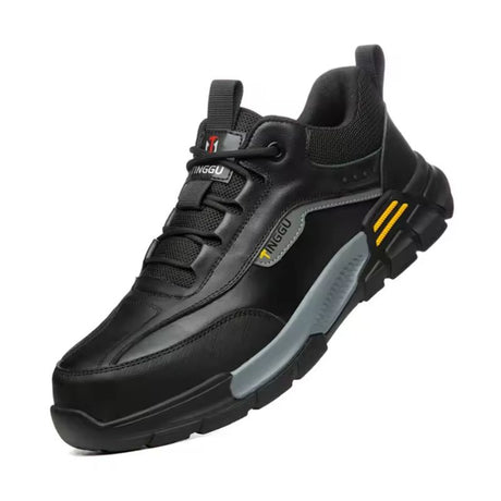 TGX-W39 S3 Unisex-Sicherheitsschuhe in Schwarz – aus Leder mit Stahlkappe und rutschfester Sohle