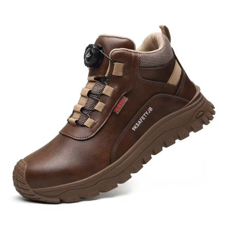 TGXW340 Unisex S3 Sicherheitsschuh in Braun mit Schutzsohle und Schnellverschluss