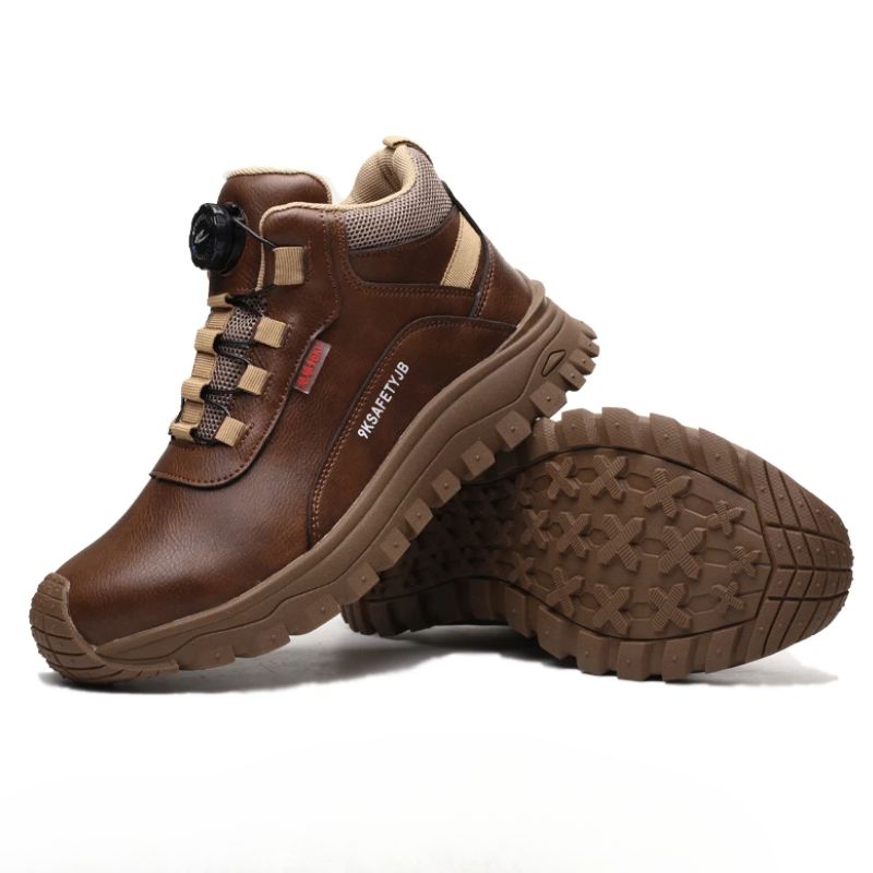 Braunes Modell TGXW340 mit robuster Sohle – Unisex Arbeitsschuh mit Stahlkappe