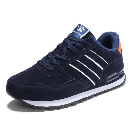 TigleX FlexFit Alltagsschuh in Blau mit orangefarbenem Detail – rutschfeste Sohle, ergonomisches Design und ideal für langes Gehen.